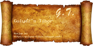 Gulyás Tibor névjegykártya